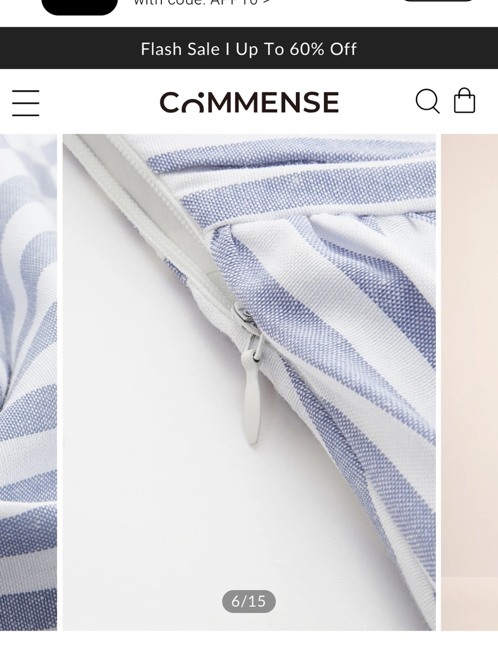 Commense Blue and White Striped One-Shoulder Midi Dress - Picture 6 of 6
